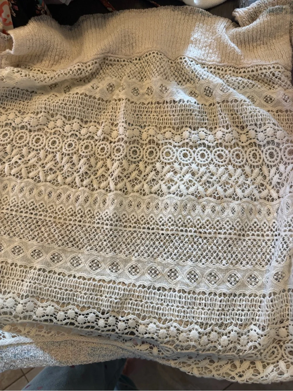 Free People Heathered Cream Crewneck Pullover